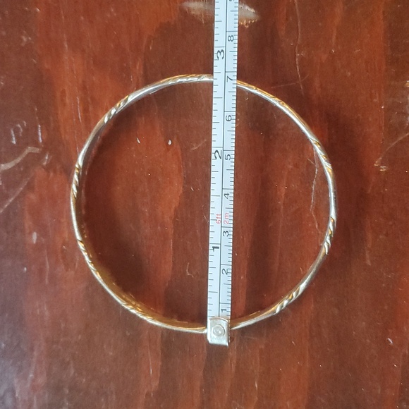 Vintage Sterling Silver 925 Bangle Bracelet Crafted In Mexico - Picture 8 of 8